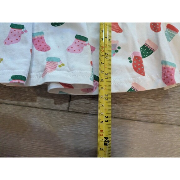 Ollie Jay White Long Sleeve Cotton Dress Holiday Christmas Stocking Girls 4 - Picture 6 of 7